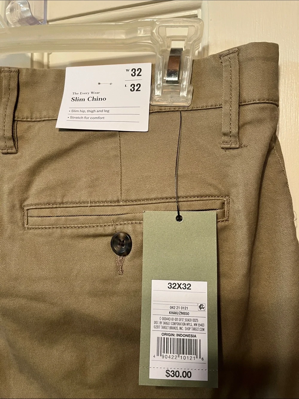 Goodfellow & Co Olive-Tan Chino Pants 32x32 slim chino